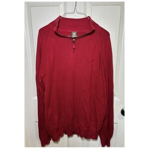 Men's Red Timberland Quarter Zip Sweater XL